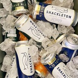 Shackleton beer in ice bucket